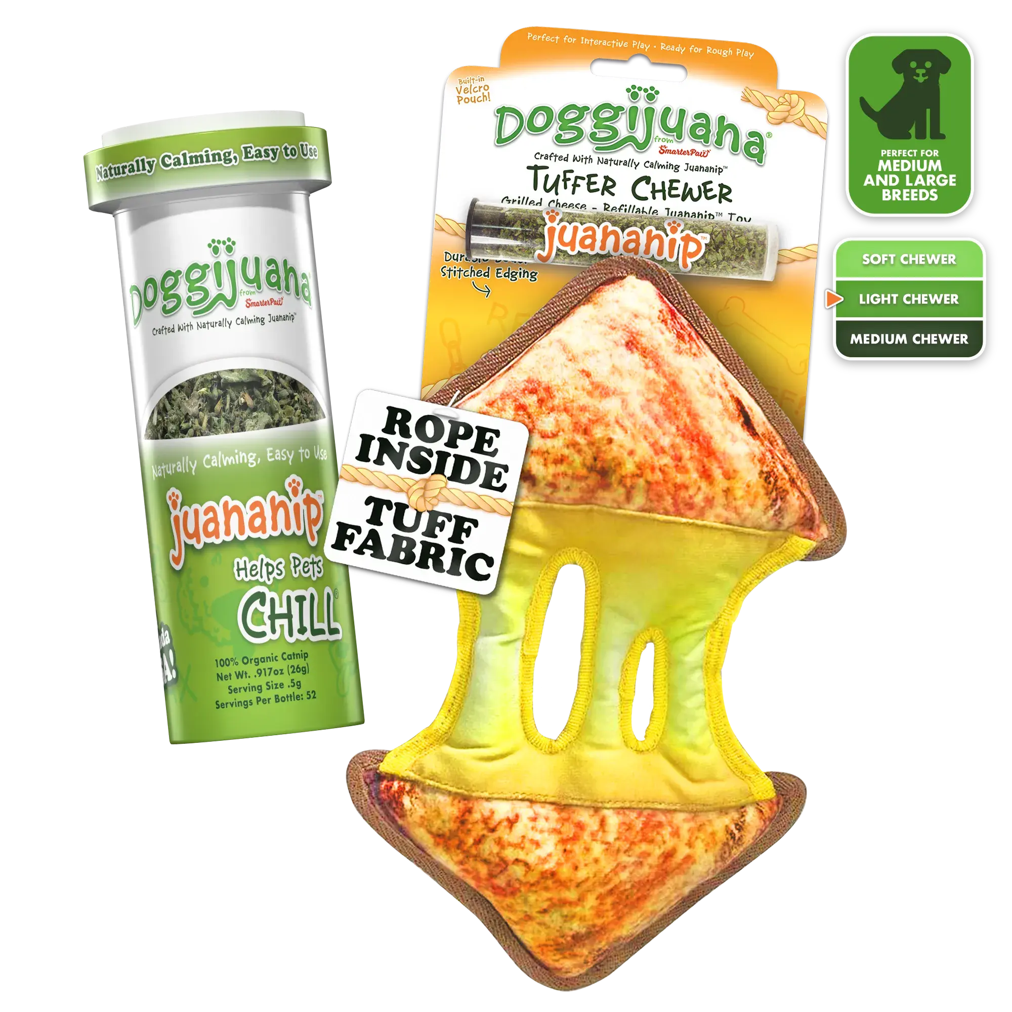 Tuffer Chewer Doggi Duo Bundle - Grilled Cheese & Juananip