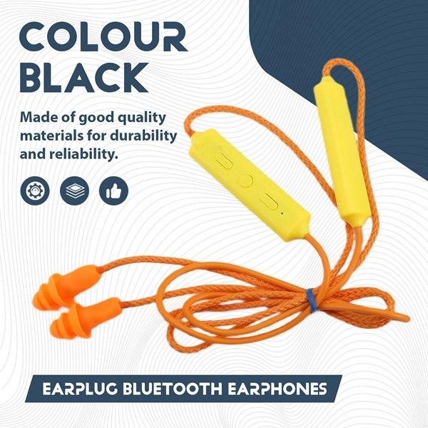 Chargeable Wireless Bluetooth Earbuds Headphone - In-Ear Noise Cancellation, IP55 Silicone Shockproof, Team Intercom, Hearing Protection for Work & Construction Sites (Orange),summerwins