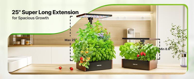 SUNCOZE Hydroponics Growing System Kit 12 Pods/20 Pods, Indoor Herb Garden with Grow Light 20W/24W/30W, 4L/10L Large Water Tank with Adjustable Height, Built-in Pump, Gardening Gifts