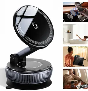 2026 New Upgrade 360° Adjustable Vacuum Magnetic Phone Holder Portable Suction Cup Mount for Magsafe Compatible with iPhone 11 & Above for Cars Makeup Gym Mirror