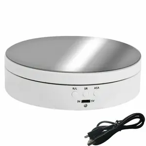 Rotating Display Stand Motorized Jewelry Showcase Turntable for Product Photography Exhibition Slow Spin Adjustable Shelf Organiser Racks