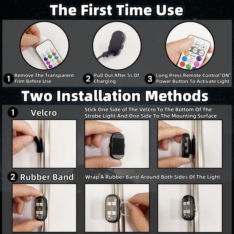 [2026 Upgraded] ] Multi-Color USB Rechargeable LED Ambient Lights for Car Interior, Stylish Auto Decoration and Night Lighting