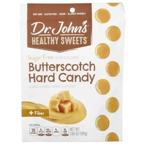 Dr. John's Healthy Sweets Butterscotch Hard Candy, + Fiber, Sugar Free, 3.85 oz (109 g)