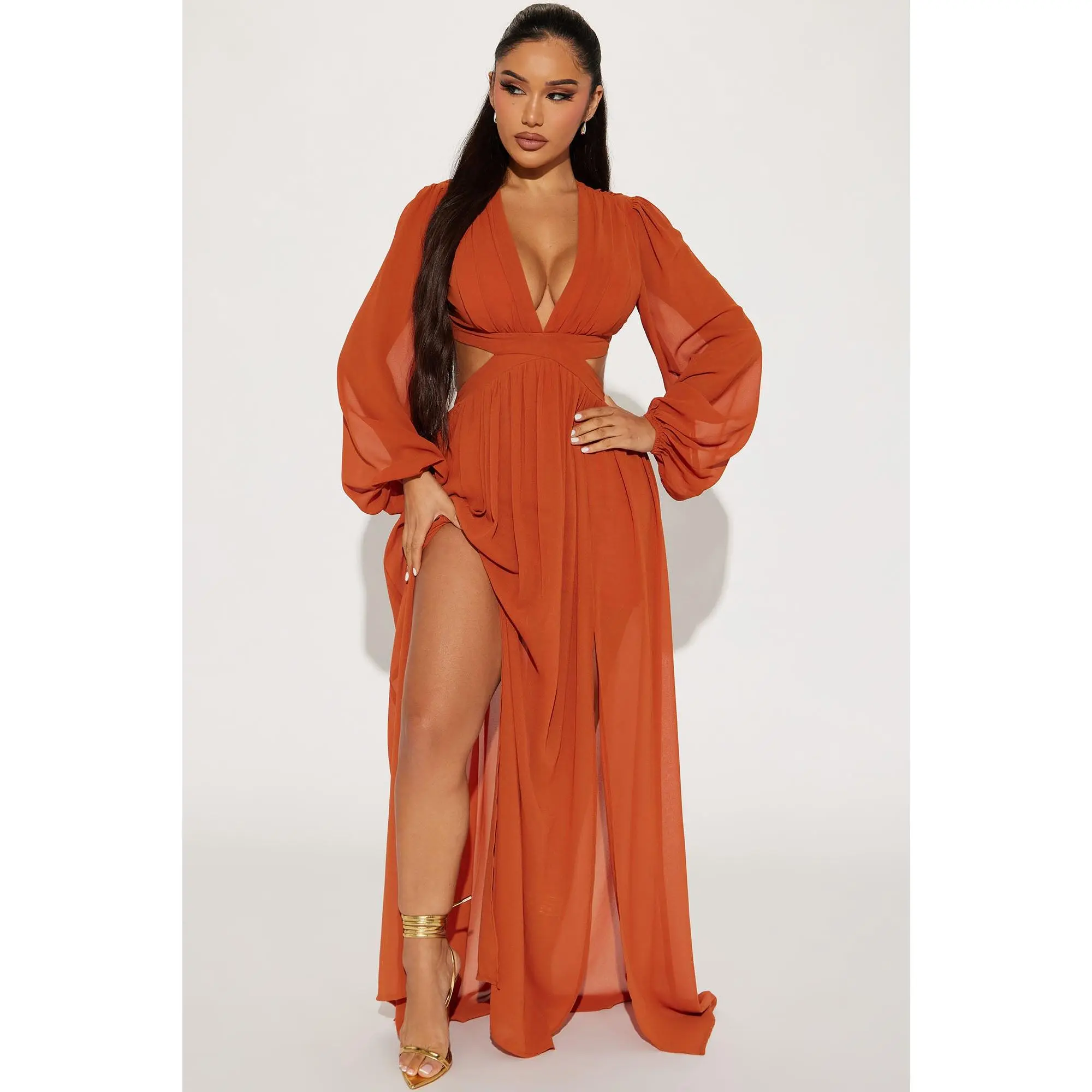 Natalia Maxi Dress - Cognac Natalia Maxi Dress - Cognac