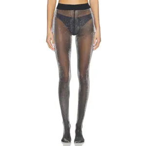 SWEDISH STOCKINGS Tora Shimmery Tights in Black