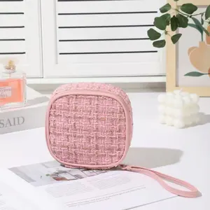 Small Portable Cosmetic Bag Mini Travel Makeup Pouch Fragrance Inspired Design Compact Zipper Storage Bag Accessory Organizer for Women