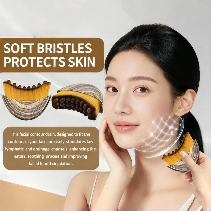 New Lymphatic Contour Face Brush, Dry Brushing Face Brush, Massager for Face, Chin & Jawline Sculpting, Ergonomically Designed to Fit The Skin Precisely and Relieve Fatigue