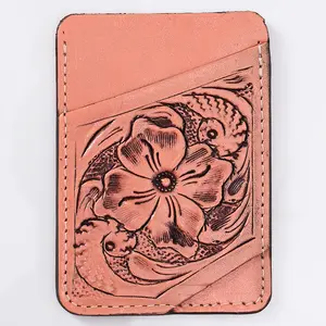 American Darling Card Holder Hand Tooled Genuine Leather | Business Credit