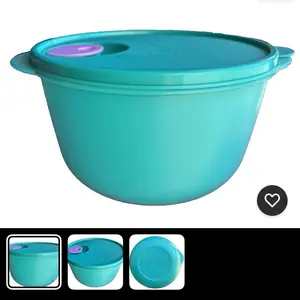 Tupperware Crystal Flash 8.5 Cup Aqua Microwave Container with Secure Lid Easy Grip Handles for Daily Use Microwave Ready Leak-Proof Seal