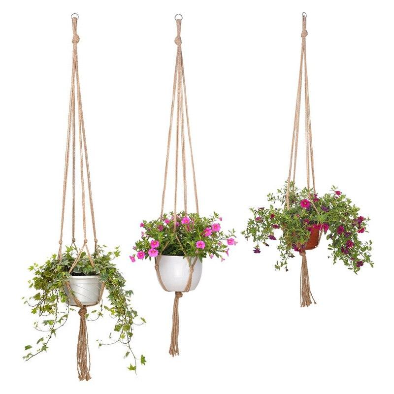 Aesthetic woven plant hanging basket cotton rope sling basket, Indoor plants, Fake hanging plant, Clean girl, Home decor,