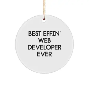 Funny Web Developer Gifts from Men for Web Developers - Circle Ornament - Best Effin' Web Developer Ever Christmas Unique Gifts