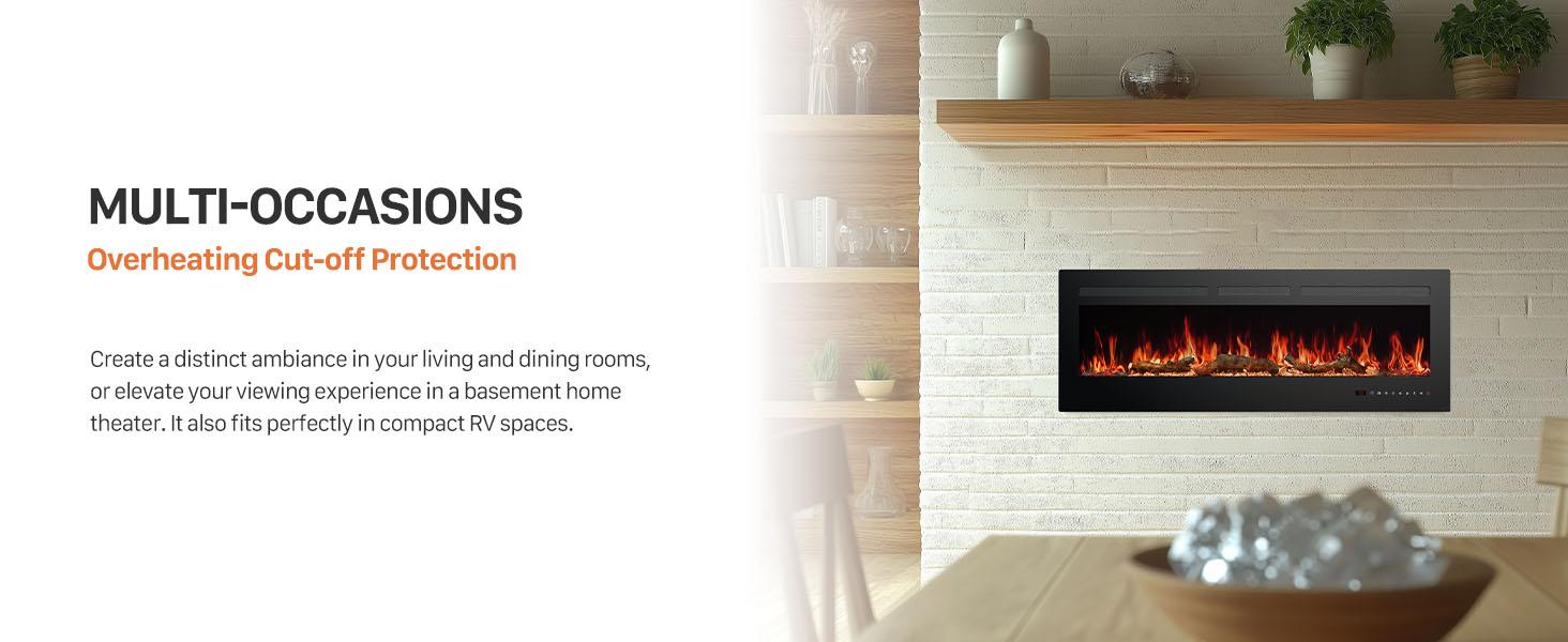 Electric Fireplace Insert, 1500W Wall Mounted & Recessed Fireplace, Freestanding Fireplace Heater with Remote & Touch Panel Control, Adjustable Flame Effect, 12H Timer for Indoor use Electric Fireplace Insert, 1500W Wall Mounted & Recessed Fireplace, Freestanding Fireplace Heater with Remote & Touch Panel Control, Adjustable Flame Effect, 12H Timer for Indoor use