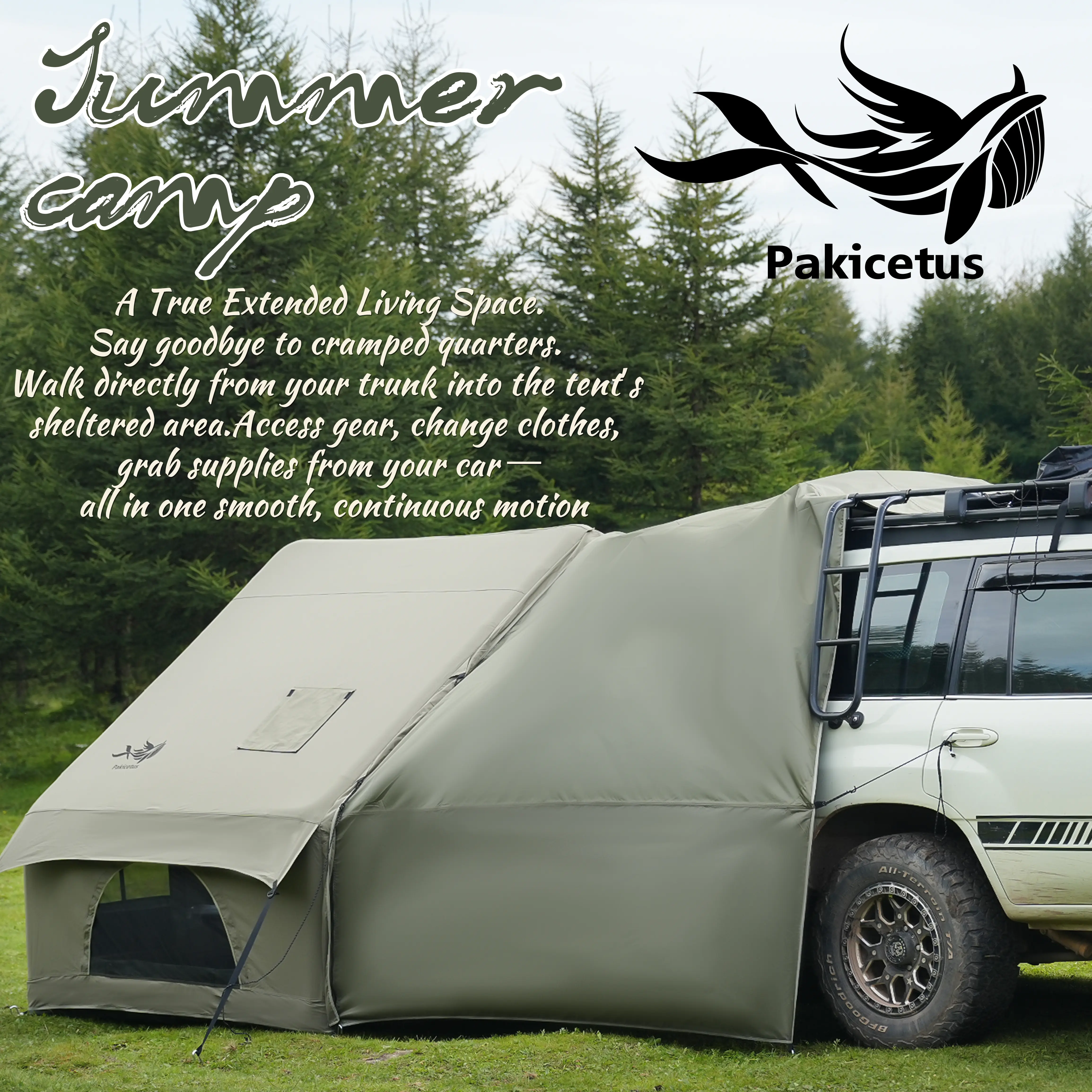 Inflatable SUV Tailgate Tent for Camping, 4-6 Person Quick Setup Oxford Shelter with Pump, Breathable Mesh for Glamping & Overlanding, Tents For Camping, Inflatable Tent