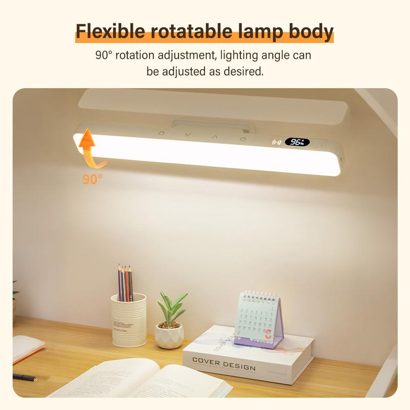 5W Rechargeable Light Bar - Touch Control 3-Color Adjustable, 120 LED Mirror Light with Magnetic Base, Battery Powered Stick-on Lamp for Cabinet, Closet, Kitchen, Bedroom, Bathroom, Wall