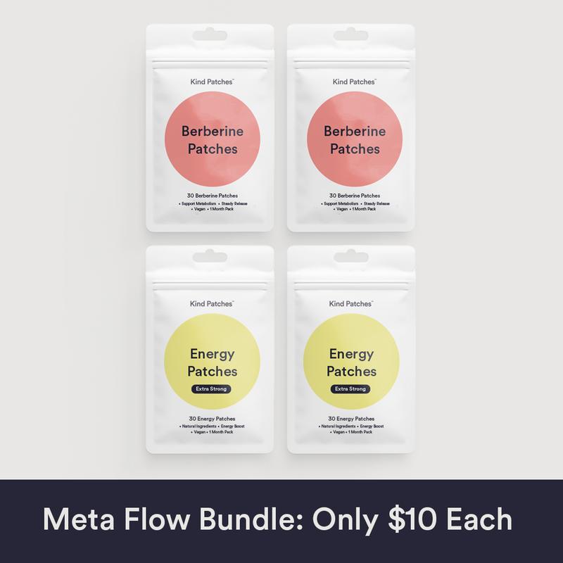 Kind Patches Meta Flow Bundle: Natural Ingredient, Energy Support, Healthy Metabolism, Caffeine, Berberine, Vegan