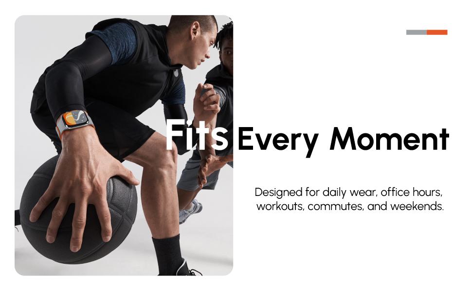 Suitisbest Snap Duo Magnetic Silicone Band for Apple Watch 42mm(S1-S3)/44mm/45mm/46mm/49mm(Ultra 1/2/3) – Quick Snap-On, Two-Tone Design, Durable & Comfortable