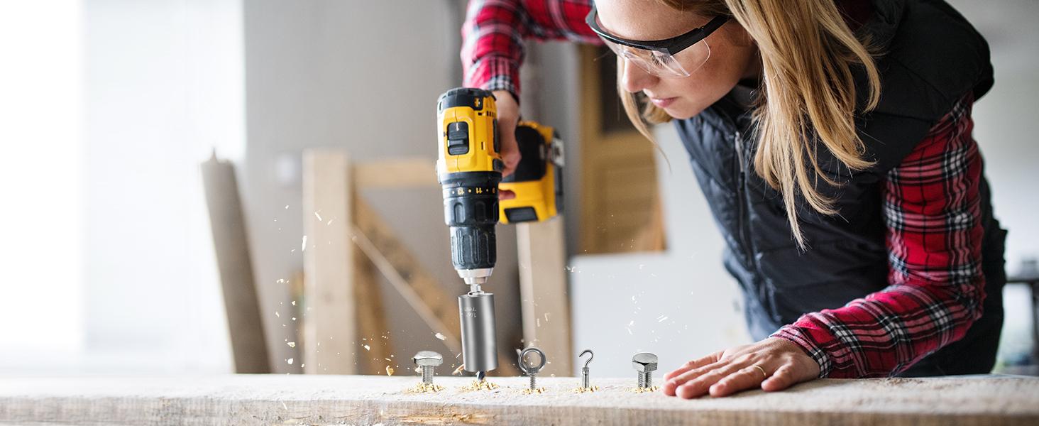 Fathers Day Dad Gifts from Daughter Son Wife Super Universal Socket Tools Gifts for Men, Grip Set with Power Drill Adapter Cool Stuff Gadgets Present Ideas Gifts for Dad Husband Him Grandpa Step Dad