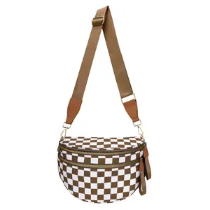 Best-selling Women's Large-Sized Double Zipper Crossbody Bag Minimalist Handbagwith Adjustable Strap & Multi Pockets | Waterproof NylonHip Bag for Work Weekends Travel | Ideal Gift for HerBirthday Christmas