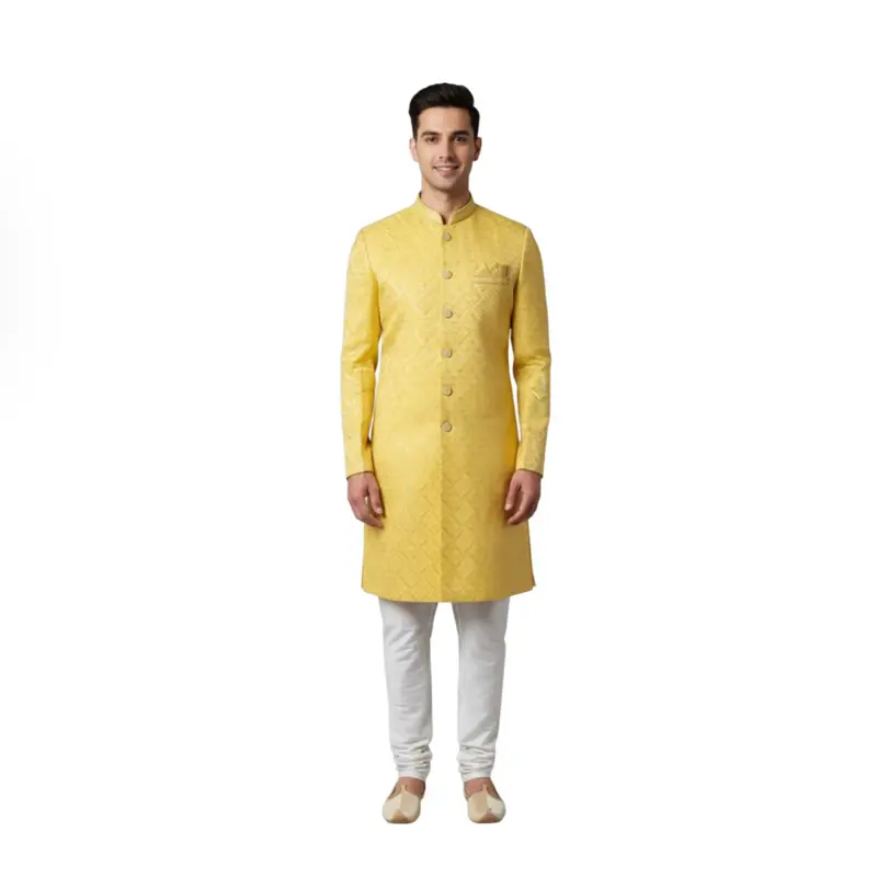 Men's Fashion Formal Traditional Ethnic Cultural Sherwani Jodhpuri Coat-Pant Set, Ideal for Special Occasions & Wedding Parties, Festive