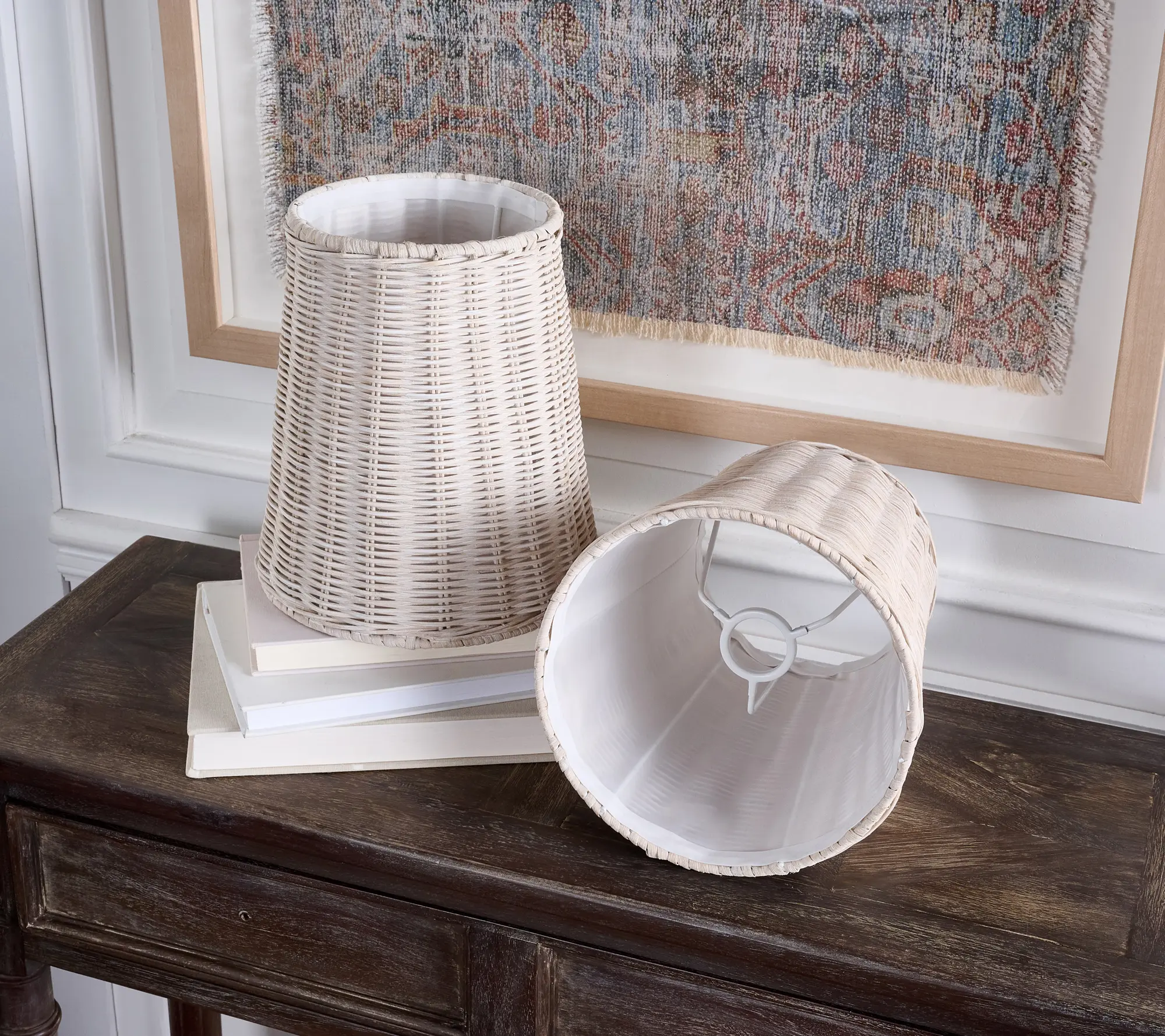 Set of 2 Wicker Lamp Shades by Valerie