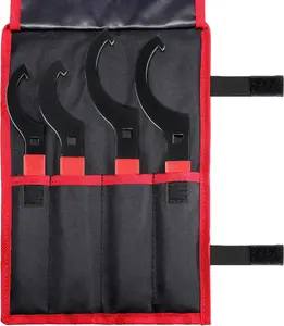 Universal Coilover Spanner Wrench Set (4-Piece) – Adjustable C-Shape Shock Adjustment Tool with 3/8" Drive Hole & Rubber Grip – Fits Tein, Skunk2, KW, HKS & Most Suspension Systems