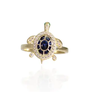14k Turtle CZ Ring - Size 8