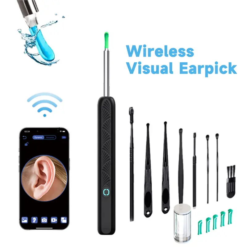 Visual Manual Earwax Remover Kit - Portable Type-C Rechargeable Earpick, Waterproof HD Camera Endoscope, 360° Wide Angle Deep Ear Reach, Single Item for iPhone & Android, Ideal Birthday Gift, Earwax Cleaning Kit