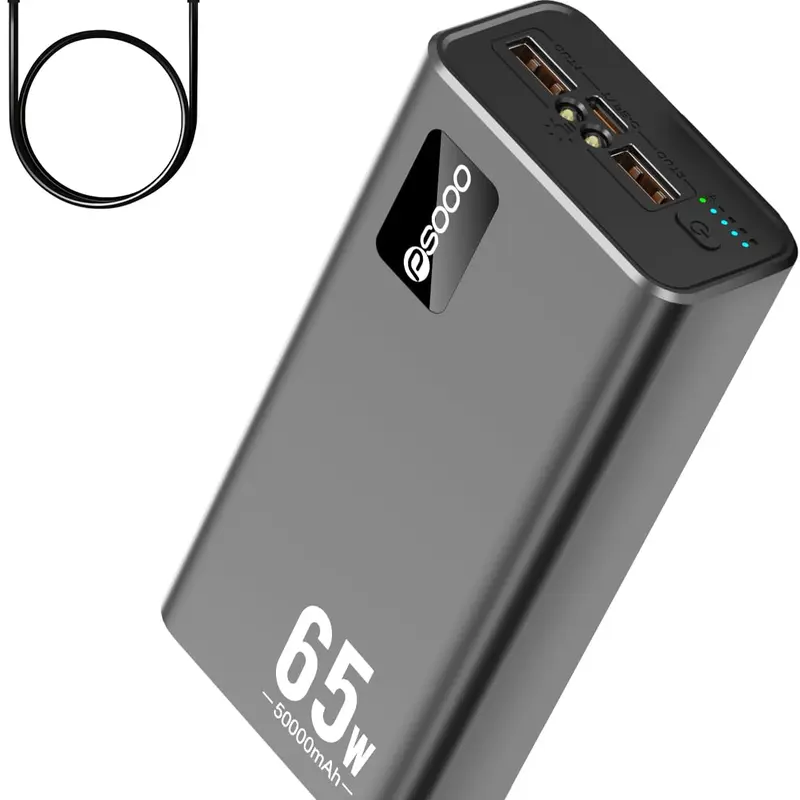 65W Output Compact M16 Power Bank, 50000mAh (>20000mAh) Chargeable Battery with 3 USB Ports, Portable Emergency Power Backup for Smartphones, Tablets, Laptops & Mobile Device Protection, Outdoor Phone Accessory