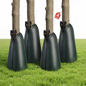 VEVOR 20 Gallon Tree Watering Bags, 4 Pack 3-4 Hours Slow Release Gator Bags for Trees, Heavy Duty PE Tree Drip Irrigation Bag with Zipper, Durable & Reusable Deep Root Shrub Watering Bag