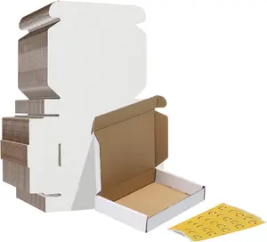 HORLIMER 6X4X1 Shipping Boxes Set of 30, White Corrugated Cardboard Mailer Box for Packing Small Business