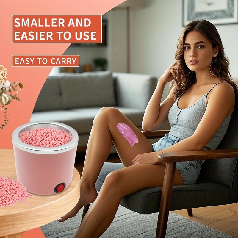 Viilife Waxing Kit - Pink Electric Wax Warmer with 10 Wax Strips for Face Armpit & Legs Hair Removal - 200ml Capacity - Grooming Needs Body Care