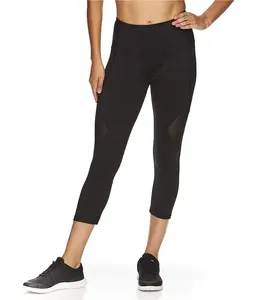 Reebok Womens Highrise Capri Compression Athletic Pants