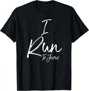100% Cotton Fashion Garment t-shirt I Run To Jesus Shirt Christian T-Shirt Workout Running Gear mens，black，women，funny，journey，Crew Neck, Short Sleeve, custom clothing patterns.gift