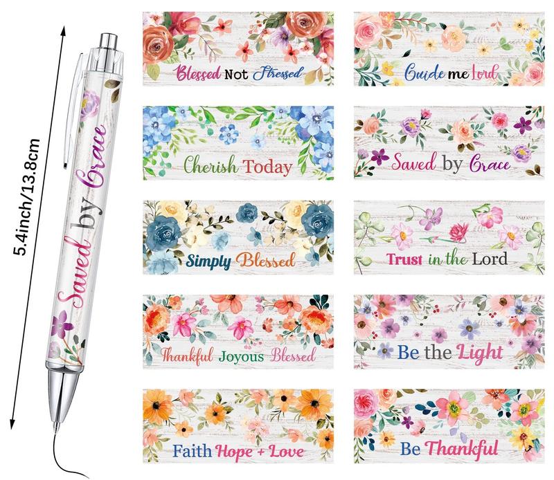 Christian Gifts with 12 Christian Pens and 12 Pocket Notebooks Bible Study Supplies with Motivational Quote Inspirational Pens Religious Gift for Prayer Women Teacher for Sunday Preyer Study Group, Valentine's Day Gifts for Christian Women