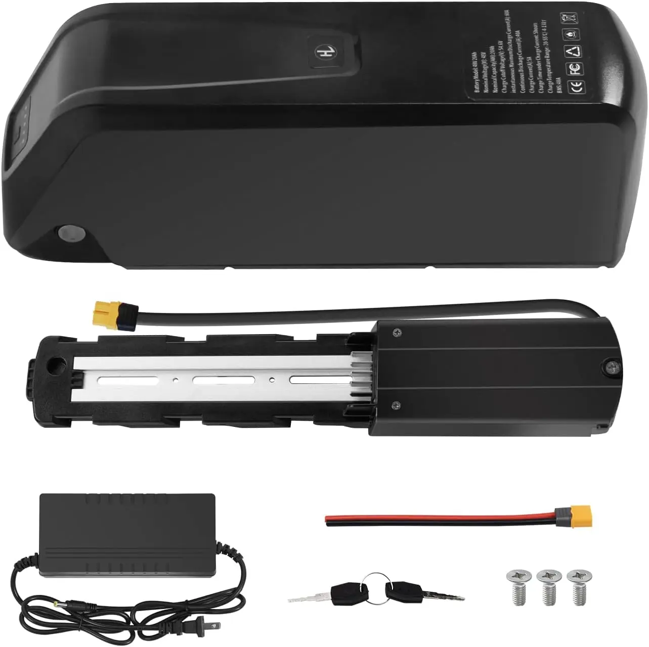 UAZ High-Capacity 48V 20Ah Lithium Ion Ebike Battery for Adults, 54.6V 5A Fast Charger, 40A BMS, 5-Pin Baseplate Backup, Moisture-Resistant, Seamless Setup for 0-1800W Electric Bikes & Outdoor-Use Motorcycles