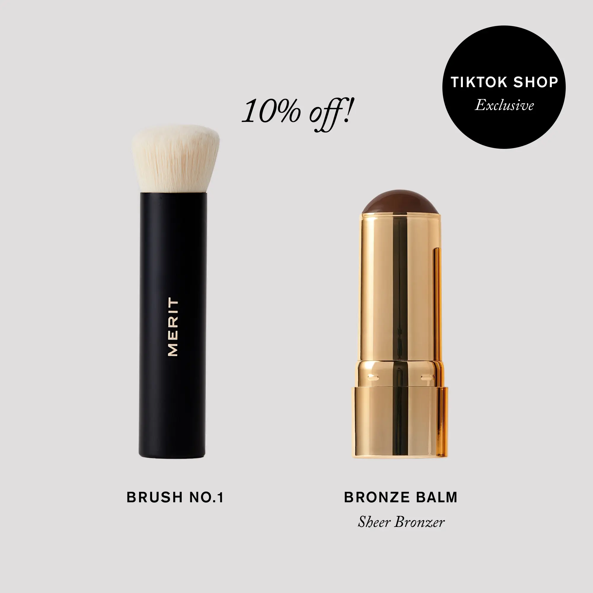 MERIT The Effortless Bronze Duo - Sheer Bronzer & Blending Brush