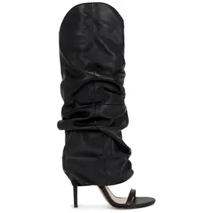 Steve Madden Ravine Heeled Boot in Black Leather