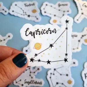 Capricorn Zodiac Sticker Celestial Goat Constellation Decal Astrology Gift for Horoscope Art amp Symbol Enthusiasts