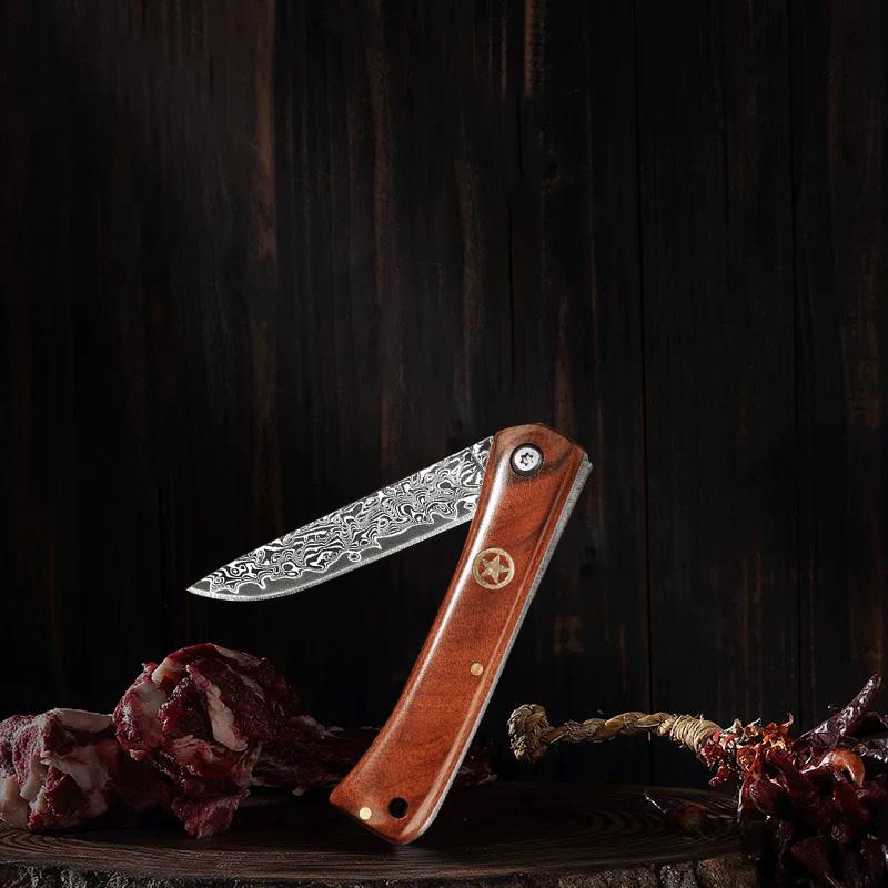 Sharp steak knife Damascus steel blade for cutting meat and fish kitchen knife gift