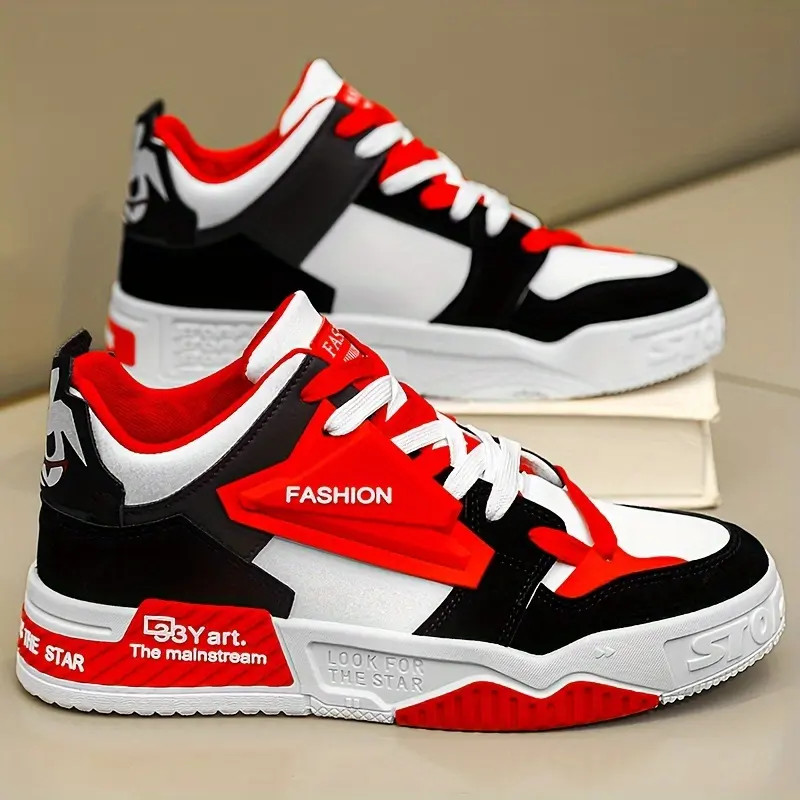Men Skate Shoes With Good Grip Lace Up Sneakers Footwear Casual Durable Ventilated Comfort Classy Soft Lightweight Versatile Daily Walking Modern Chic Stitching Stylish Cushion Slip Sport Non Mesh
