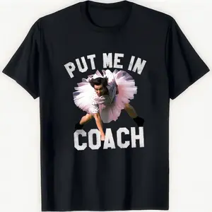 Put Me in Coach Jim Carey cotton T-shirt funny design for summer days