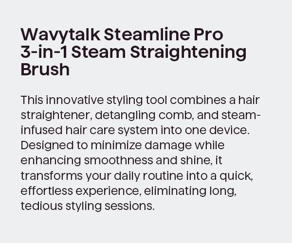 Wavytalk Steamline Pro Steam Hair Straightener Brush and Wavytalk Smooth Barrier Heat Protectant Spray Set