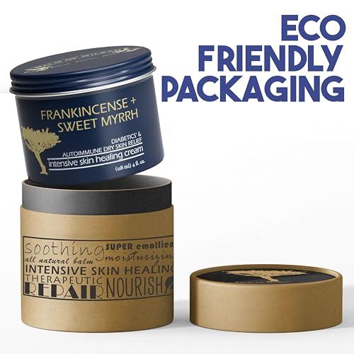 BALM OF GILEAD Foot Healing Cream – Frankincense & Sweet Myrrh Moisturizer for Sensitive Skin - Relieving Foot Therapy & Diabetic Skin Healing - Deeply Nourishing & Synergistic Cream