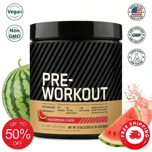 Pre-Workout Powder, 175mg Caffeine with Creatine & Beta-Alanine, watermelon Flavor, Energy & Focus Boost, 30 Servings, Fitness & Sports Nutrition Supplement Dietary