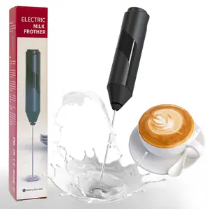 YARRAMATE Electric Milk Frother Wand, Fast Battery Operated Coffee Mixer, Handheld Drink Stirrer, Whisk Foam Maker for Lattes, Cappuccino, Matcha, Hot Chocolate (Black)