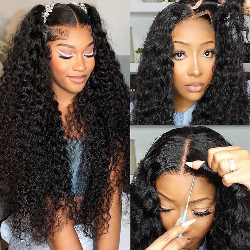 Pizazz Hair Water Wave Pre Cut Lace Pre Bleached Knots 8x5 HD Glueless Wigs Human Hair Wigs