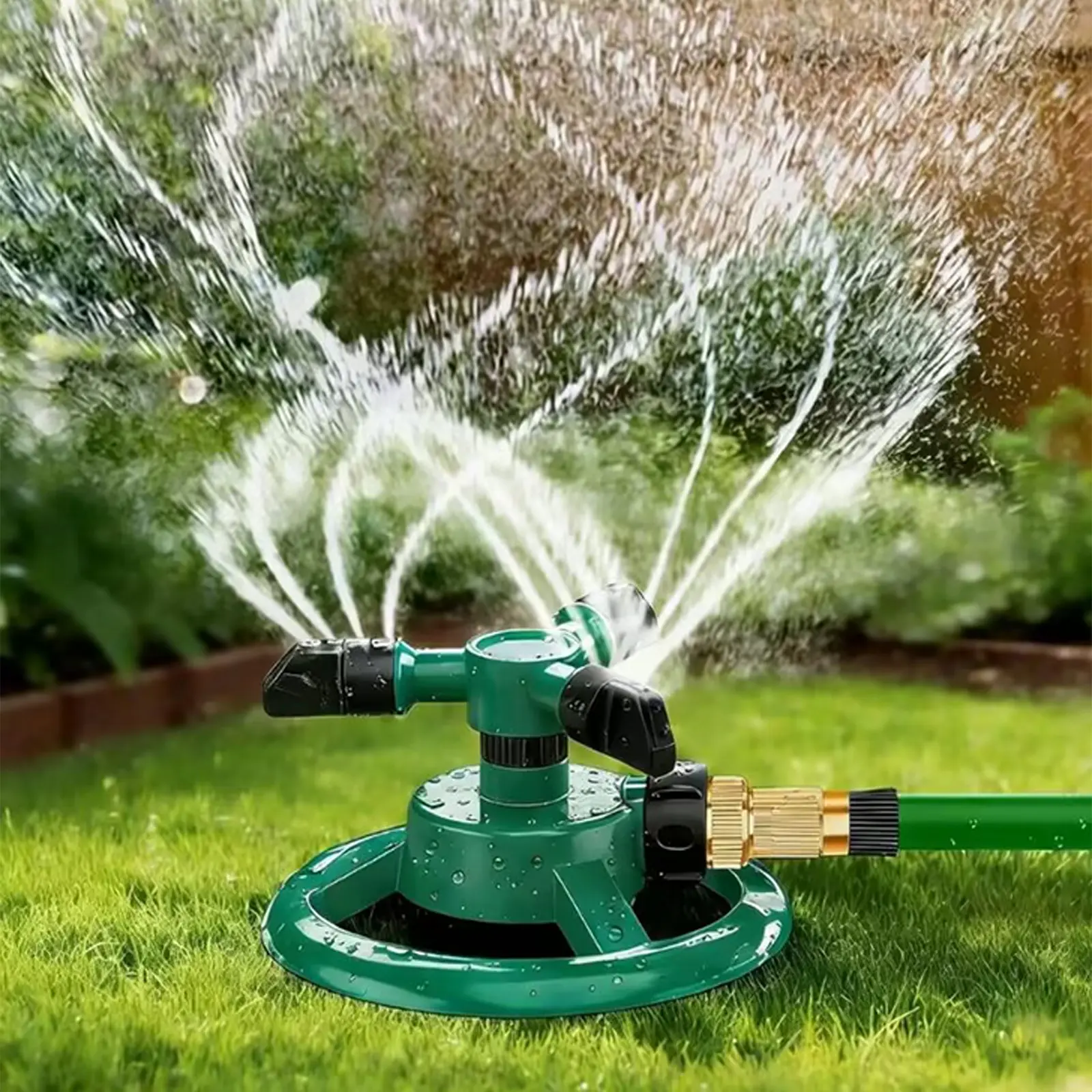 360-Degree Rotary Head Lawn Sprayer with Water Nozzle - Heavy Duty Automatic Watering Kit, Large Area Irrigate Device for Outdoor Yard, Less Hand Watering Solution