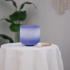432hz 7 inch A NOTE Quartz Crystal Singing Bowl Aria Gradient For Mindfulness Meditation Yoga Sound Bath