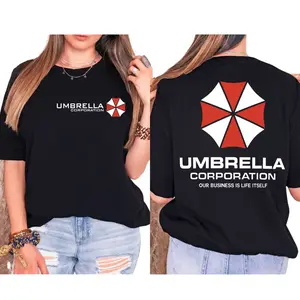 Resident Evil Umbrella Logo T-Shirt – Raccoon City Horror Game Graphic Tee, Horror Game Tee, Unisex Graphic Tee, Casual Short Sleeve Shirt, Modern Classic Fit Tee, Full Colors