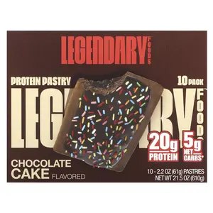 Legendary Foods Protein Pastry, Chocolate Cake, 10 Pack, 2.2 oz (61 g) Each